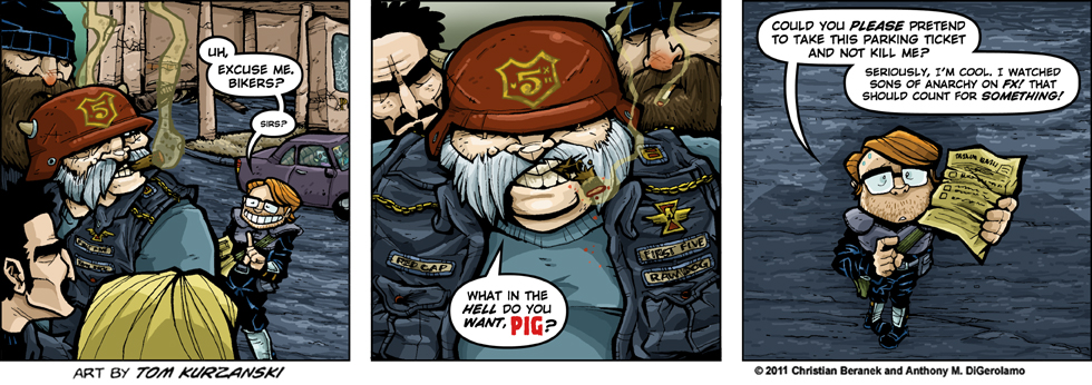 Post Apocalyptic Nick #32: The Hipster vs. the Bikers Post Apocalyptic Nick #32: The Hipster vs. the Bikers