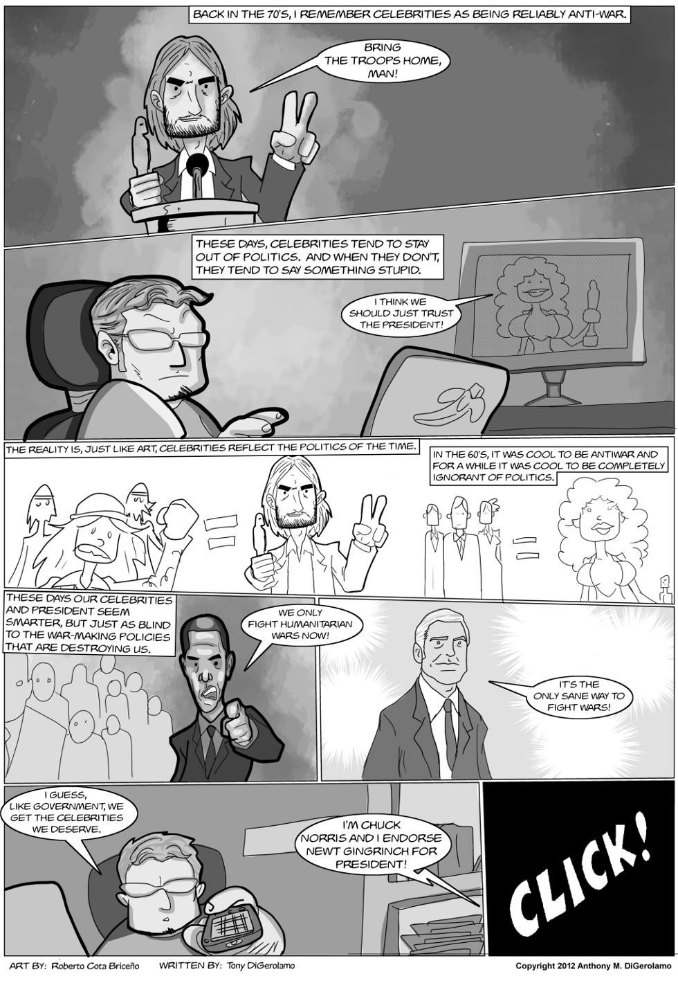 The Antiwar Comic:  Celebrity Politics